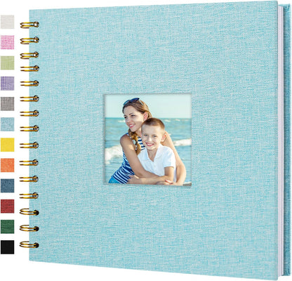 12"x12" Scrapbook Photo Album Linen Cover 40 Sheets 80 Pages White Paper