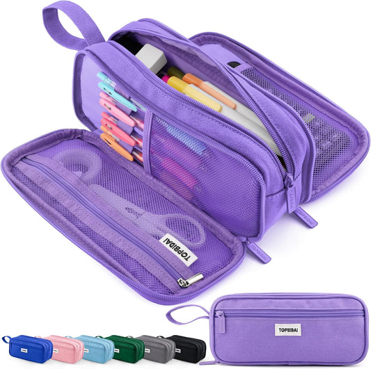 TOPBIDAI Large Pencil Case Pouch for Girls Boy Women Men Adults