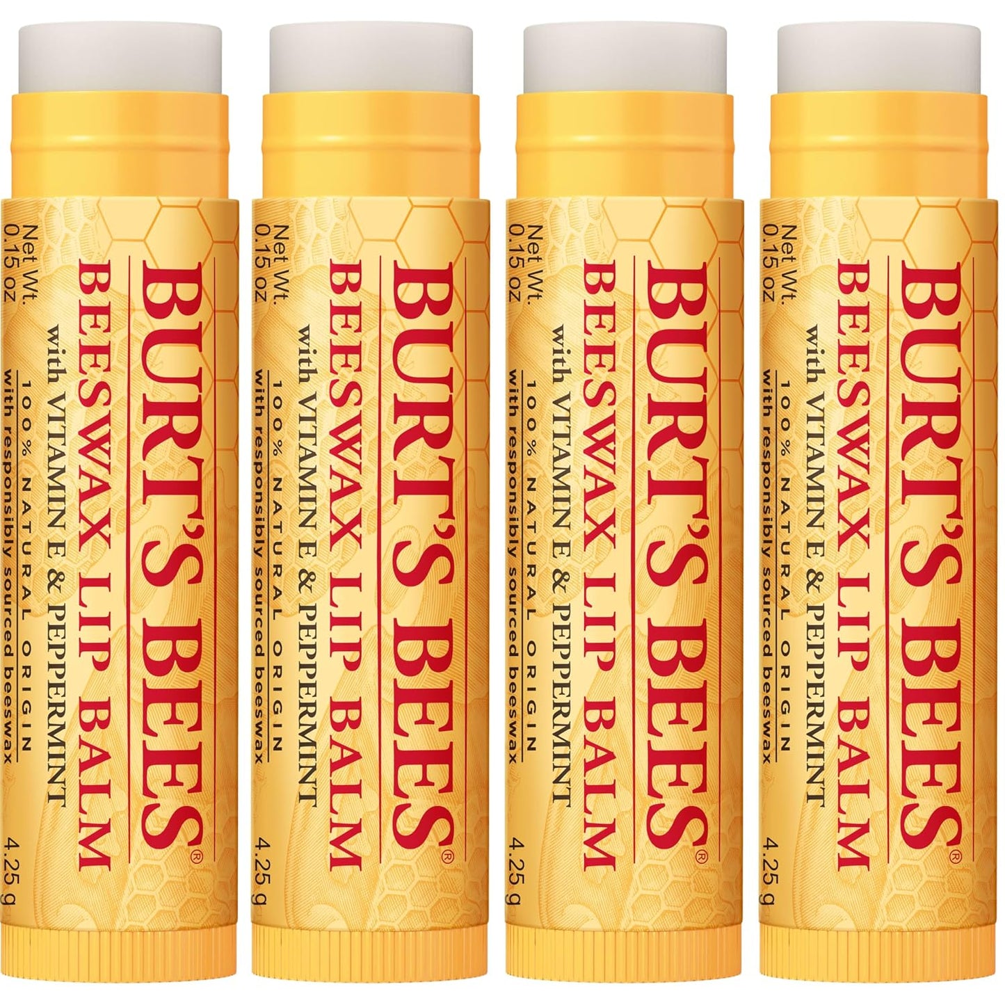 Burt's Bees Lip Balm, Pomegranate, 0.15 oz., 4 Tubes