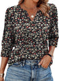 WIHOLL 3/4 Length Sleeve Womens Tops with Button Cuffs Dressy Casual V Neck Summer Outfits Early Fall Fashion Spring Clothes