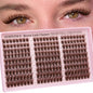 Goddvenus Brown Wispy Eye Lash Clusters Kit Natural Cluster Eyelash Extensions Kit False Eyelash Clusters Fluffy DIY Individual Lash Extensions Kit C Curl