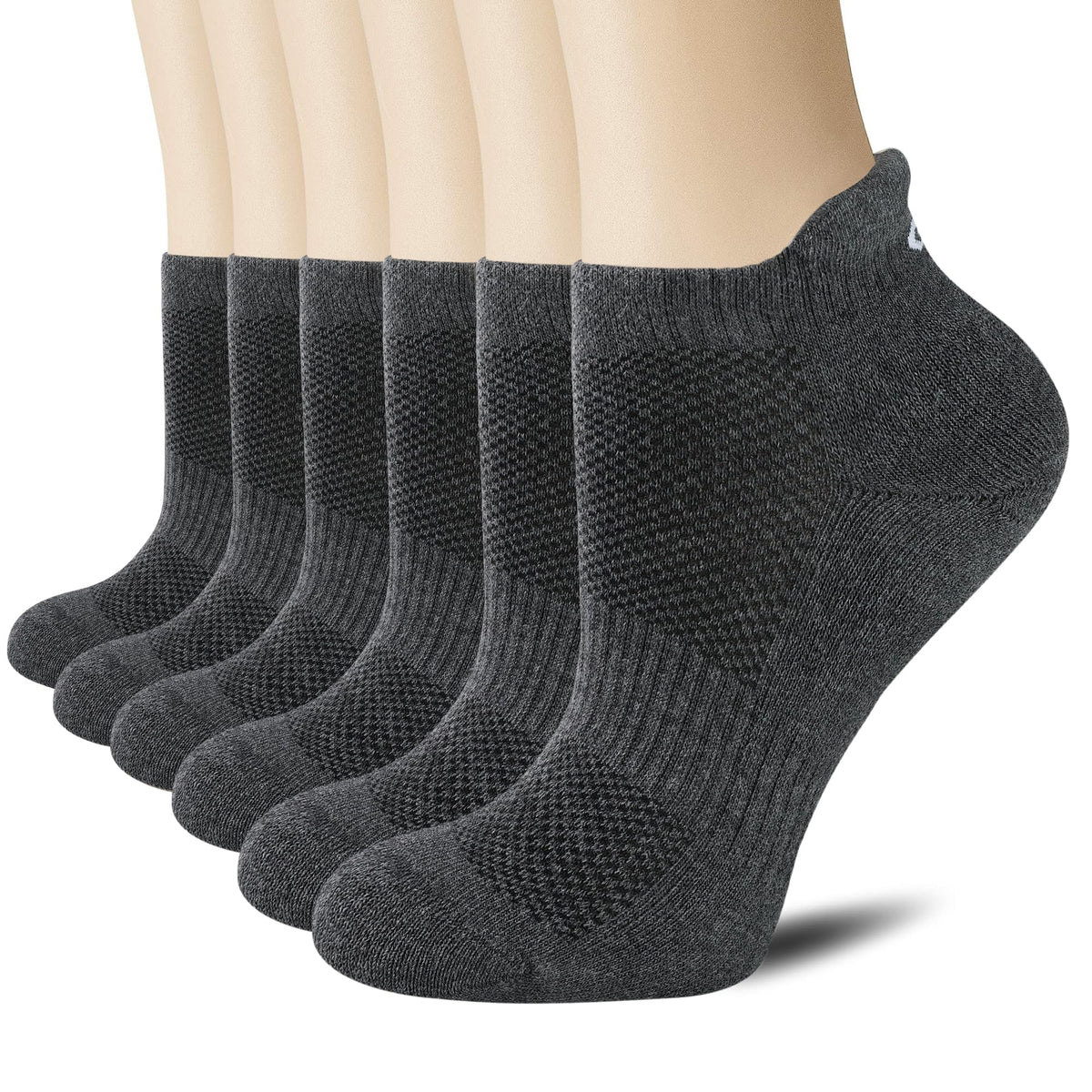 CS CELERSPORT 6 Pairs Ankle Athletic Running Socks Low Cut Sports Tab Socks for Men and Women