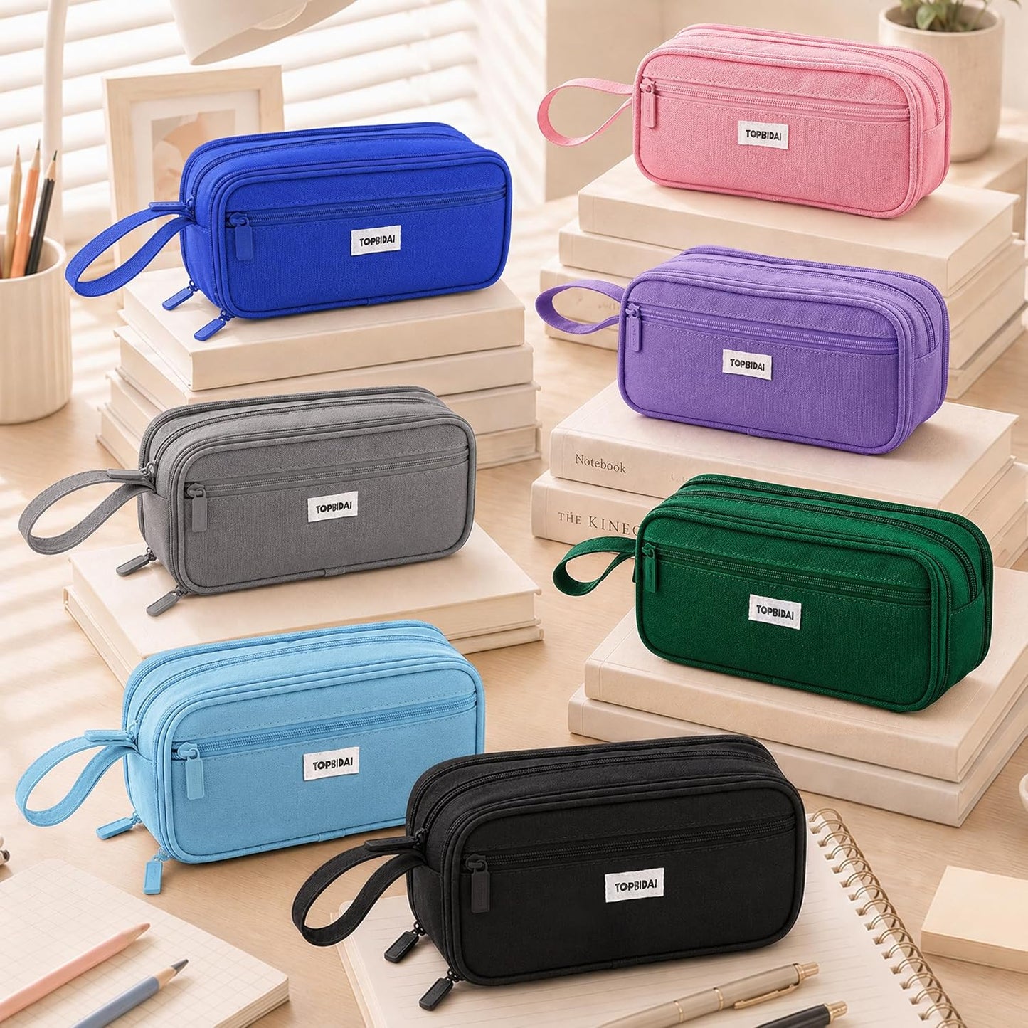 TOPBIDAI Large Pencil Case Pouch for Girls Boy Women Men Adults