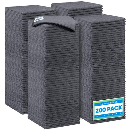 HOMEXCEL Microfiber Cleaning Cloth 12 Pack, 12.5 x 12.5 inch Microfiber Towels for Cars, Ultra Absorbent Washing Cloth, Lint Free Streak Free Cleaning Rags for Car, Kitchen, and Window (Grey)
