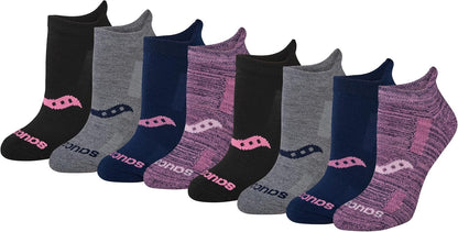 Saucony Women's RunDry Performance Heel Tab Athletic Socks, Available in S-L (8, 16, 24 Pairs)