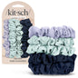 Kitsch Ultra-Petite Satin Scrunchies for Women - Eucalyptus, 6pcs