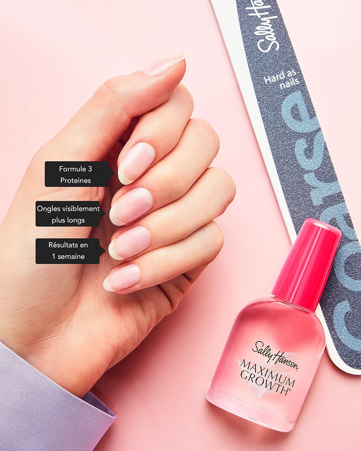 Sally Hansen Advanced Hard as Nails™, Clear Nail Strengthener, Includes Retinol and Nylon, Nourishing