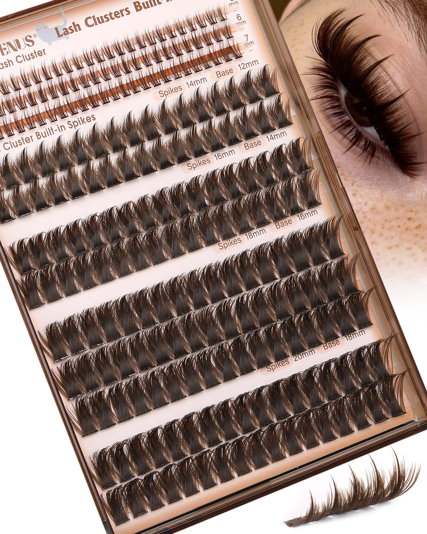 Goddvenus Pre-made Spikes Lash Clusters Wispy Manga Eyelash Clusters