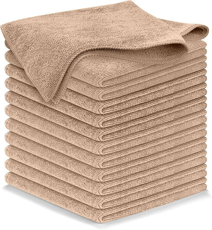 USANOOKS Microfiber Cleaning Cloth Grey - 12 Pcs (12.5"x12.5") - High Performance - 1200 Washes, Ultra Absorbent Microfiber Towel Weave Grime & Liquid for Streak-Free Mirror Shine - Car Washing Cloth
