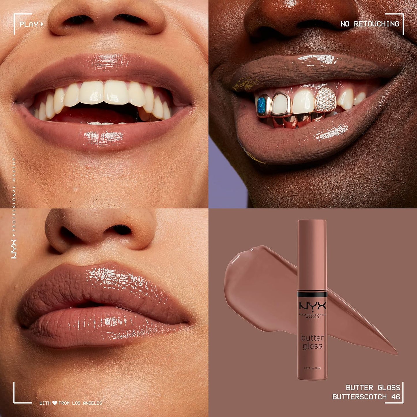 NYX PROFESSIONAL MAKEUP Butter Gloss, Non-Sticky Lip Gloss - Praline (Deep Nude)