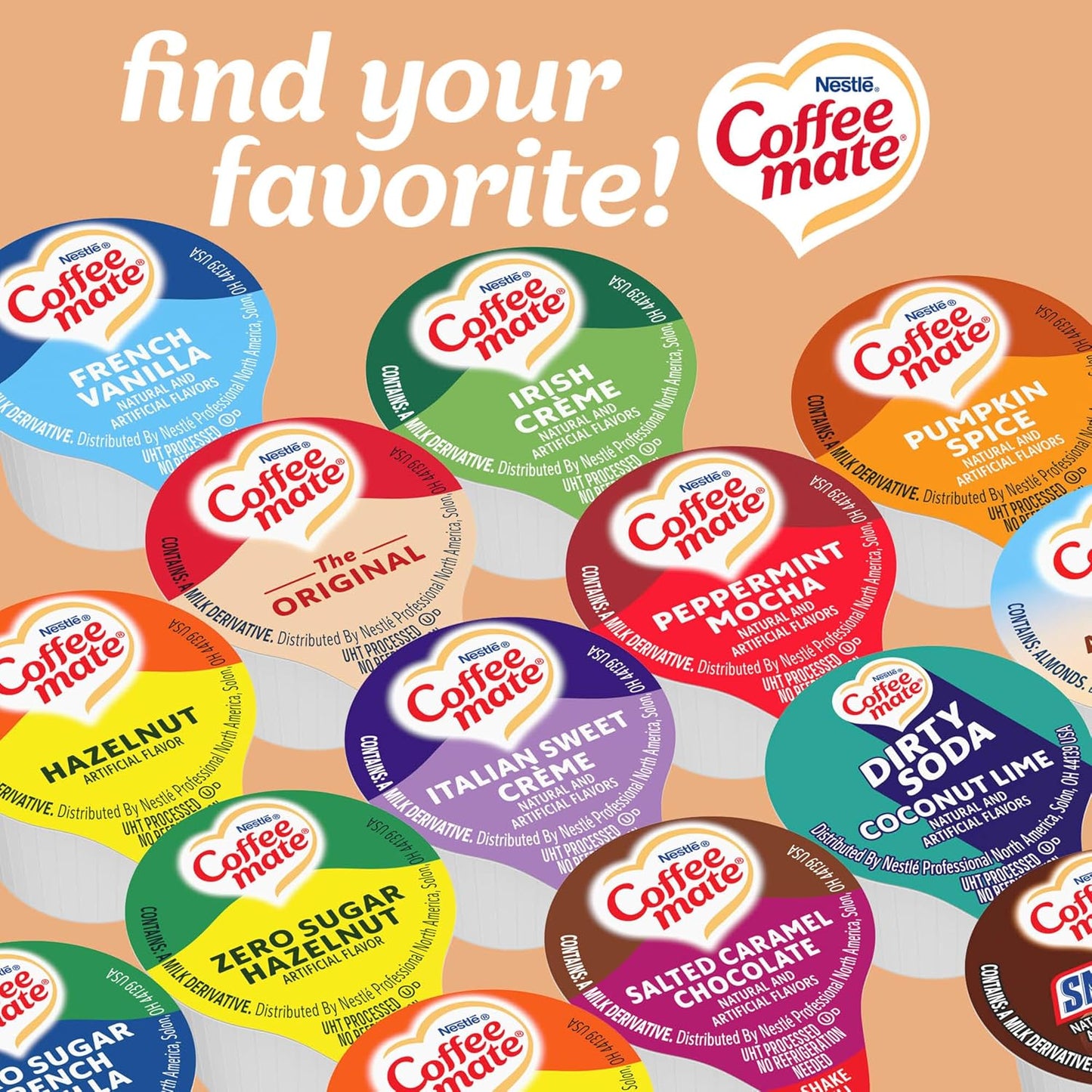 Nestle Coffee mate Original Non-Dairy Creamer Singles, 0.375 oz, 180-Pack