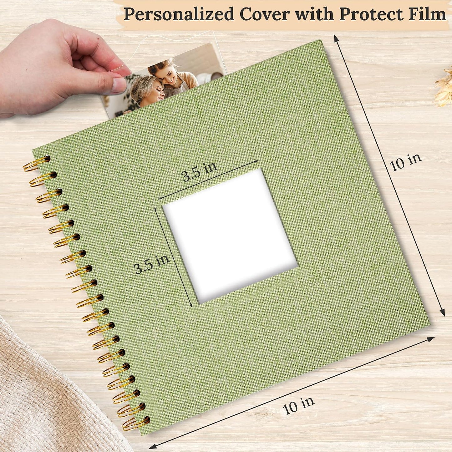 12"x12" Scrapbook Photo Album Linen Cover 40 Sheets 80 Pages White Paper