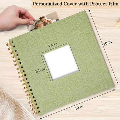 12"x12" Scrapbook Photo Album Linen Cover 40 Sheets 80 Pages White Paper