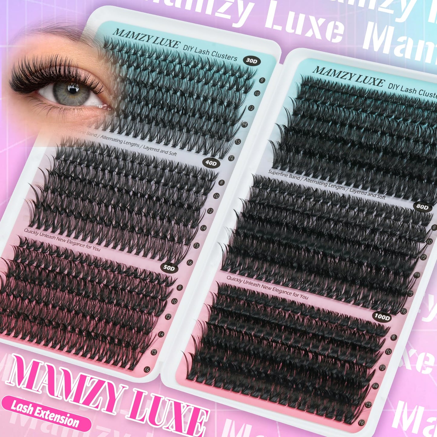 Lash Clusters Wispy 100D Eyelash Clusters 10-18mm Fluff Cluster Eyelash Extensions D Curl No Plastic Feel Individual Lashes Extension 204 Pcs Versatile False Eyelashes Clusters