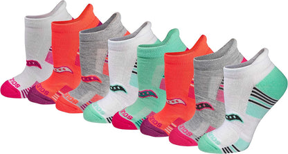 Saucony Women's RunDry Performance Heel Tab Athletic Socks, Available in S-L (8, 16, 24 Pairs)