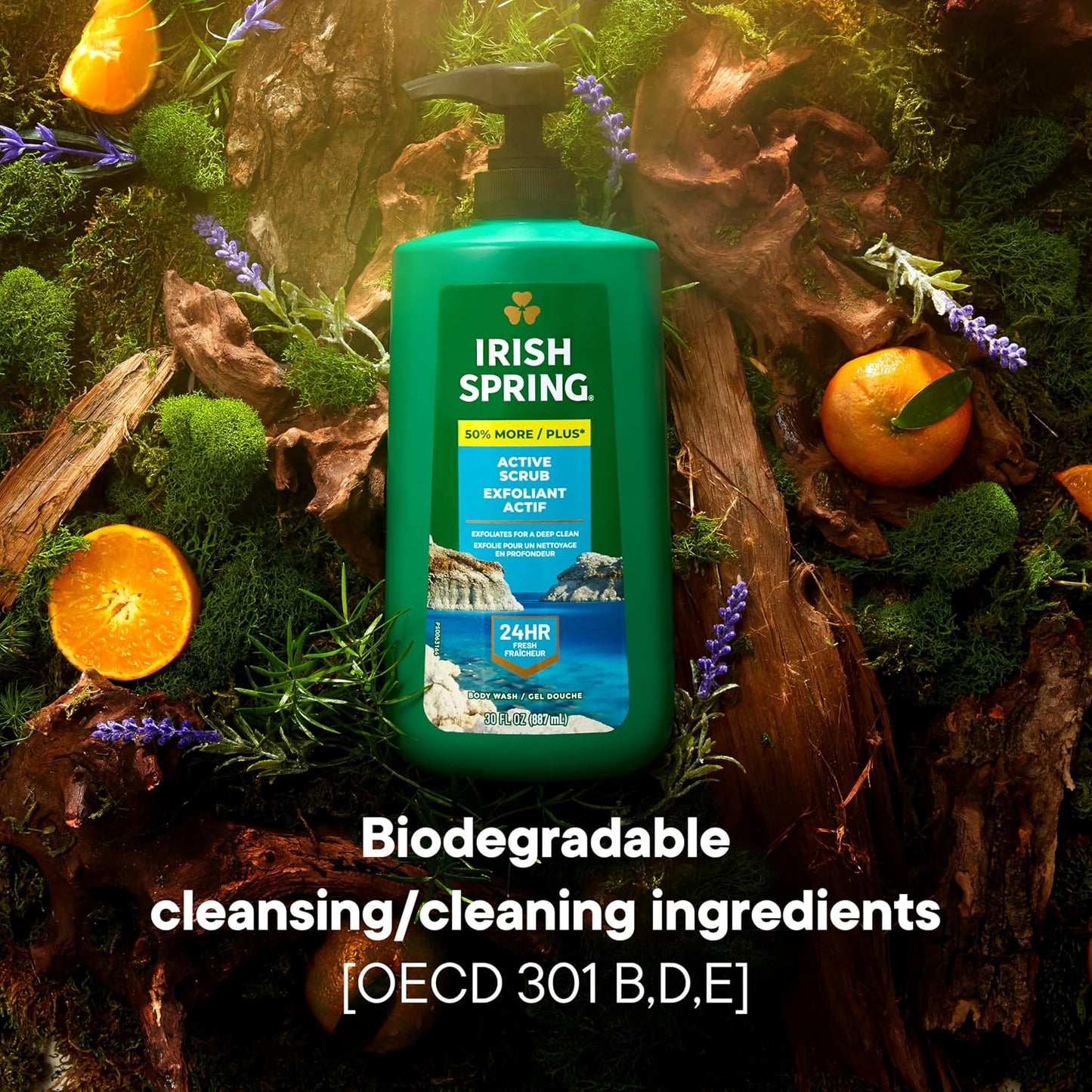 Irish Spring Mens Body Wash, Moisture Blast Body Wash for Men, Feel Fresh All Day, 30 Oz Pump Bottle