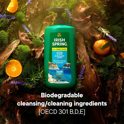 Irish Spring Mens Body Wash, Moisture Blast Body Wash for Men, Feel Fresh All Day, 30 Oz Pump Bottle