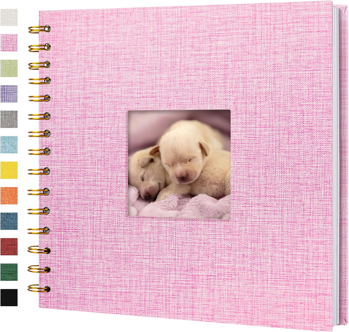 12"x12" Scrapbook Photo Album Linen Cover 40 Sheets 80 Pages White Paper