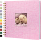 12"x12" Scrapbook Photo Album Linen Cover 40 Sheets 80 Pages White Paper
