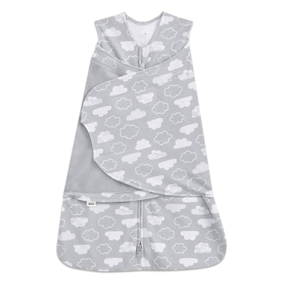HALO 100% Cotton Sleepsack Swaddle, 3-Way Adjustable Wearable Blanket, TOG 1.5, Baby Blue, Newborn, 0-3 Months