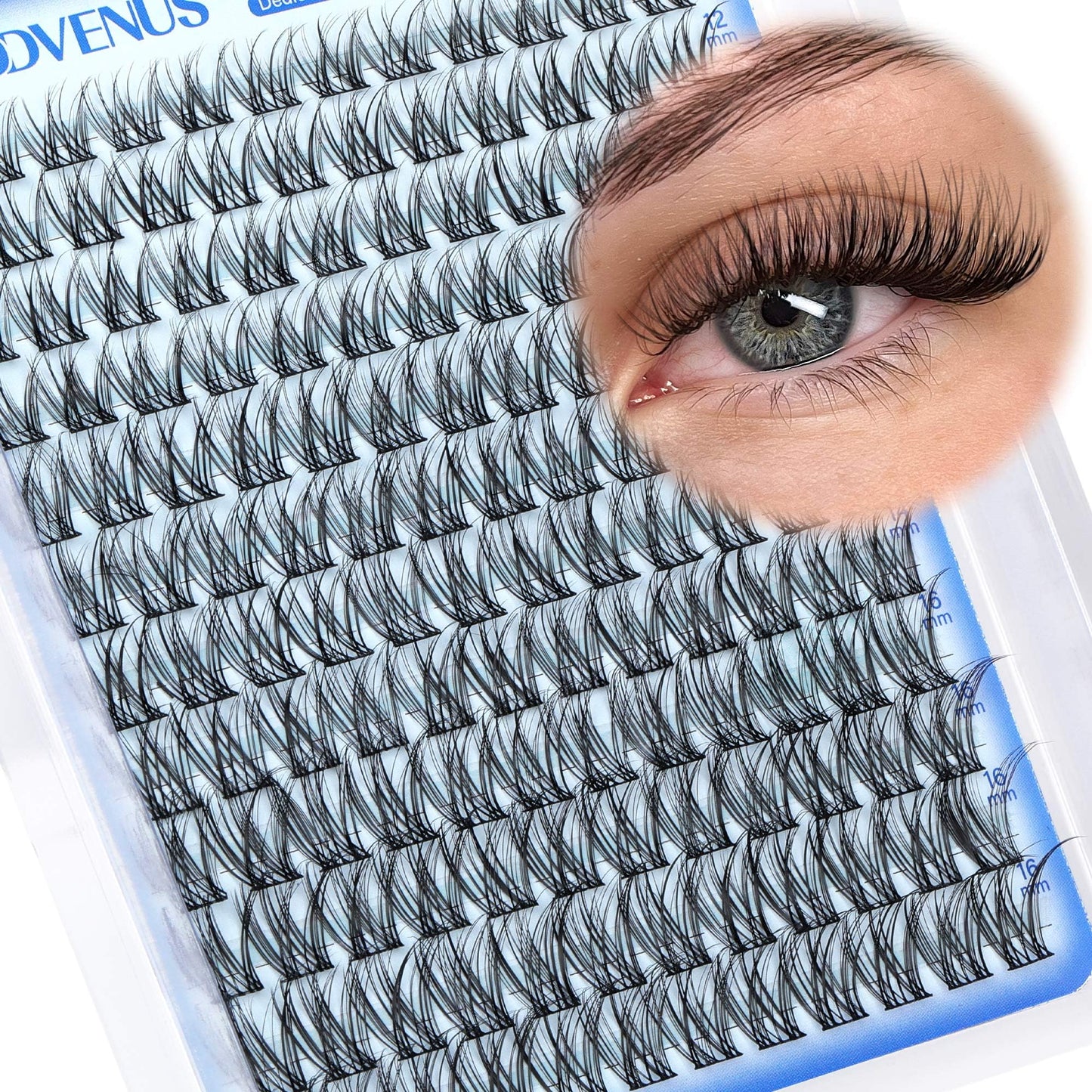 Goddvenus Brown Wispy Eye Lash Clusters Kit Natural Cluster Eyelash Extensions Kit False Eyelash Clusters Fluffy DIY Individual Lash Extensions Kit C Curl
