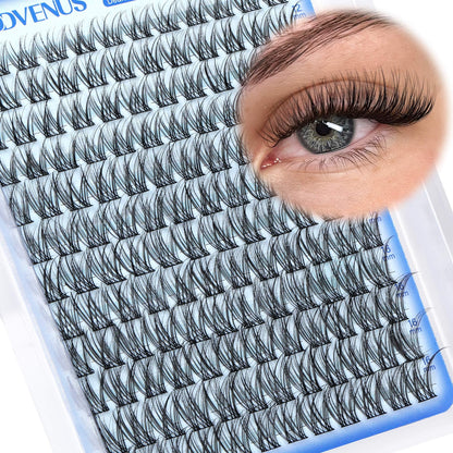 Goddvenus Brown Wispy Eye Lash Clusters Kit Natural Cluster Eyelash Extensions Kit False Eyelash Clusters Fluffy DIY Individual Lash Extensions Kit C Curl