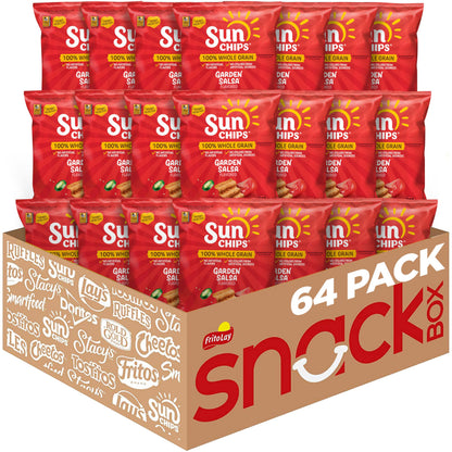 SunChips 100% Whole Grain Chips, Variety Pack, 1 oz Bags, Pack of 40, No Artificial Flavors, Colors