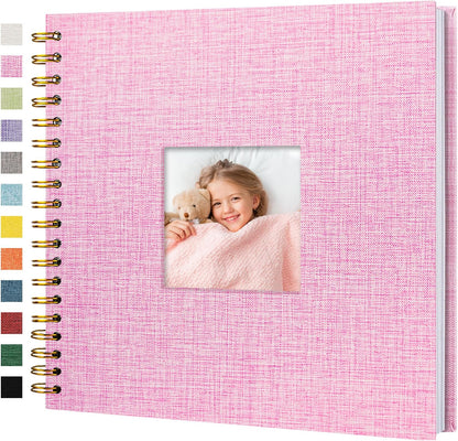 12"x12" Scrapbook Photo Album Linen Cover 40 Sheets 80 Pages White Paper