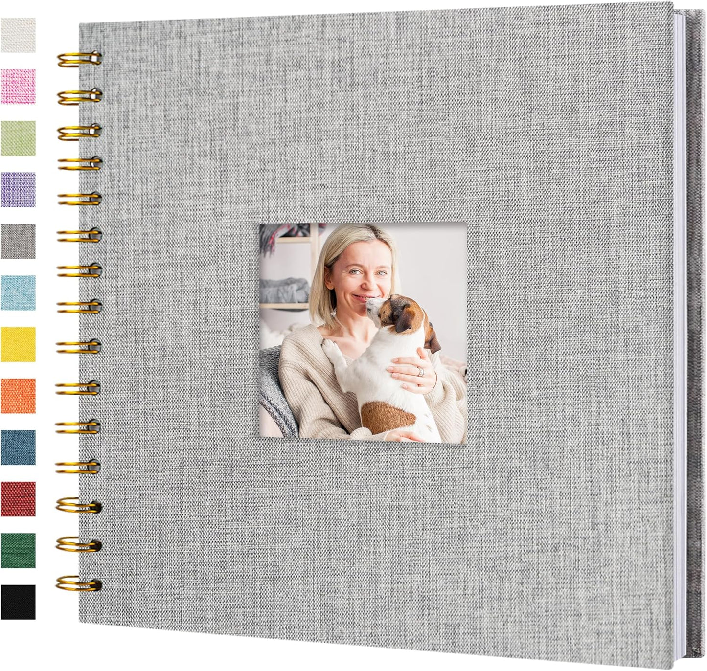 12"x12" Scrapbook Photo Album Linen Cover 40 Sheets 80 Pages White Paper