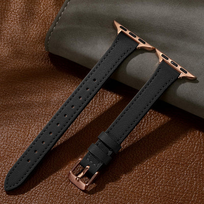 Charlam Slim Leather Band Compatible with Apple Watch Bands for Women 40mm 38mm 41mm 42mm 44mm 45mm 46mm, Top Grain Genuine Leather Strap Thin Wristband for iWatch Series 11 10 SE 9 8 7 6 5 4 3 2 1