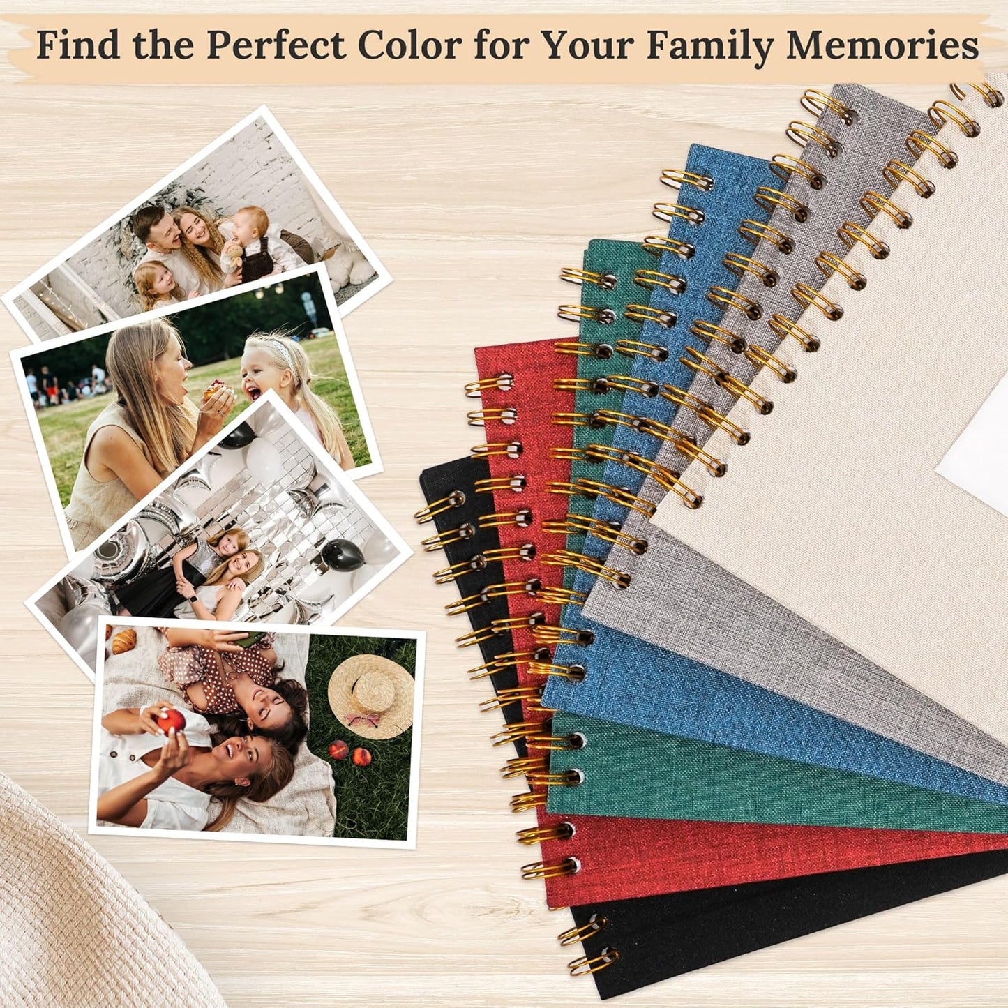 12"x12" Scrapbook Photo Album Linen Cover 40 Sheets 80 Pages White Paper