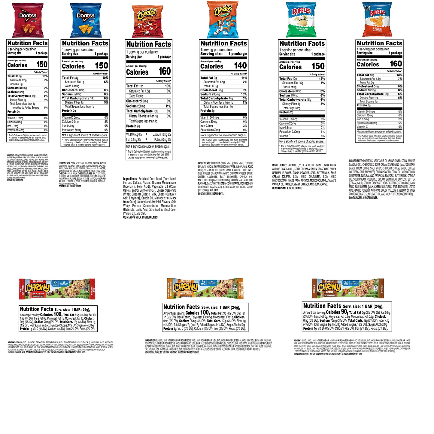 Frito-Lay Ultimate Snack Care Package, Favorites Mix, Variety Assortment of Chips, Cookies, Crackers & More, 40 Count