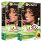 Garnier Nutrisse Ultra Crème Hair Color, Permanent Hair Dye with 100% Gray Coverage, Vegan & Cruelty-Free, 33 Darkest Golden Brown (Caramel Fudge), 1 Count