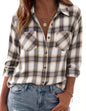 Zeagoo Womens Flannel Shirts Long Sleeve Button Down Casual Fall Plaid Top
