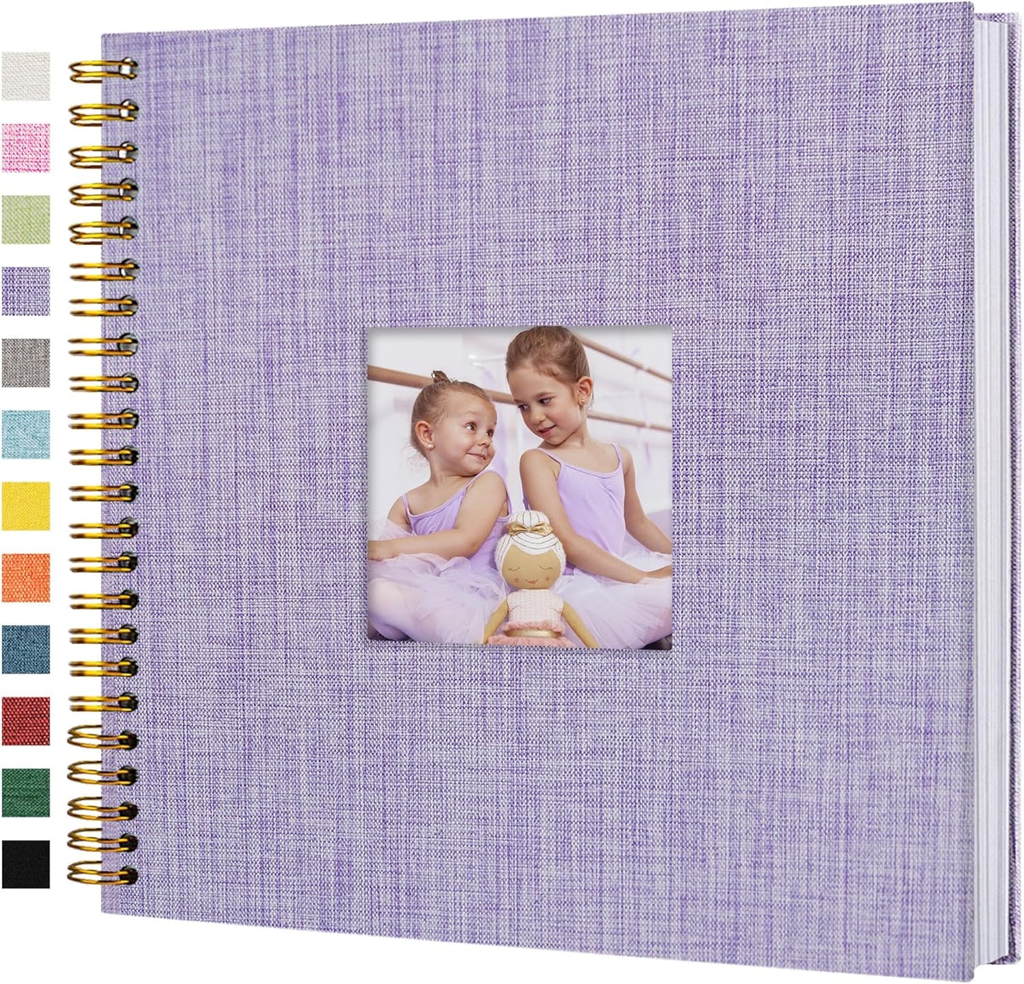 12"x12" Scrapbook Photo Album Linen Cover 40 Sheets 80 Pages White Paper