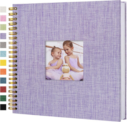 12"x12" Scrapbook Photo Album Linen Cover 40 Sheets 80 Pages White Paper