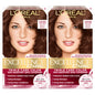 L'Oreal Paris Excellence Crème Permanent Hair Dye, Triple Care Hair Color with Hyaluronic Acid for 100% Gray Coverage, 4 Dark Brown, 1 Kit (Packaging May Vary)