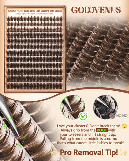 Goddvenus Pre-made Spikes Lash Clusters Wispy Manga Eyelash Clusters