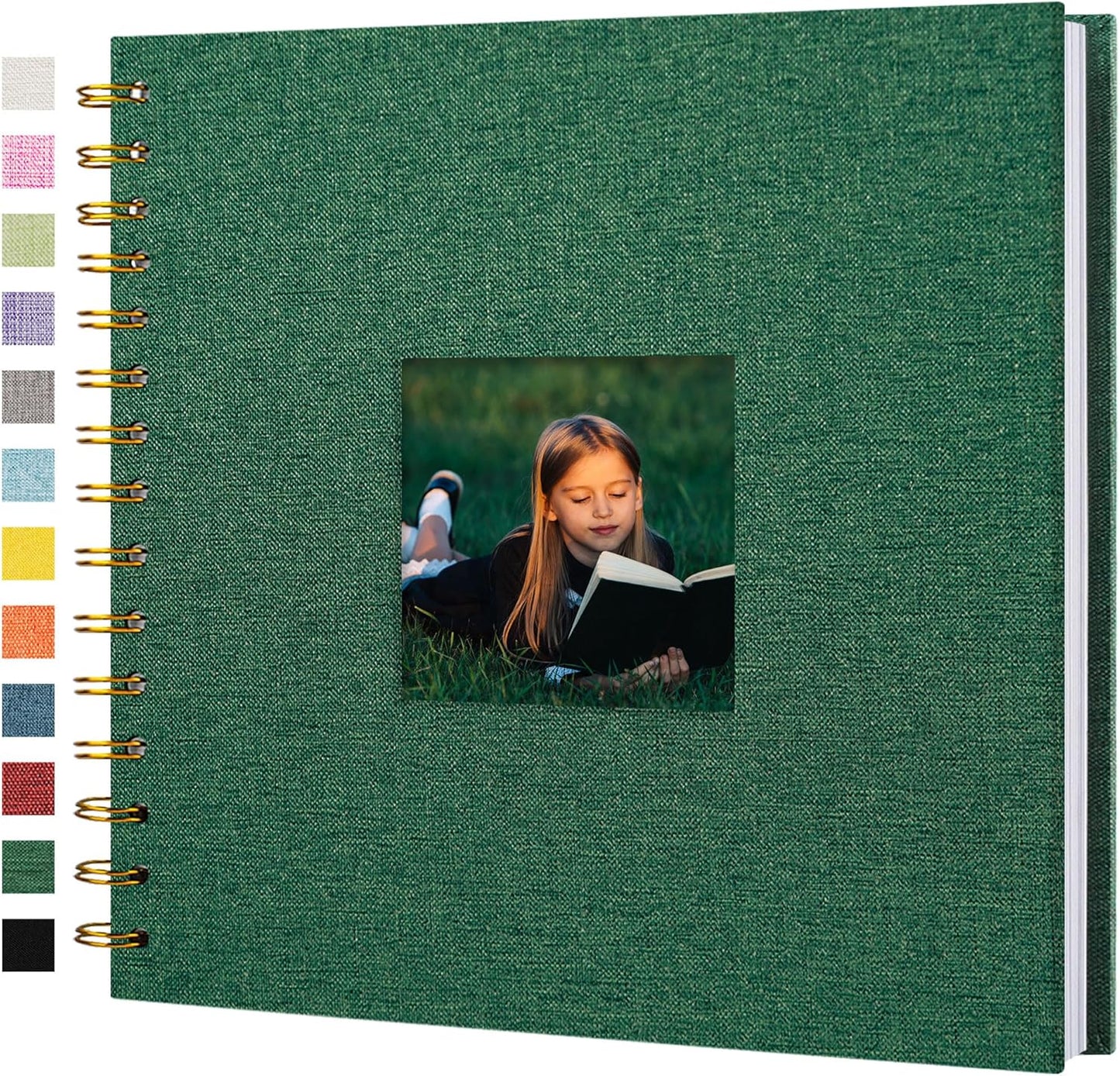 12"x12" Scrapbook Photo Album Linen Cover 40 Sheets 80 Pages White Paper