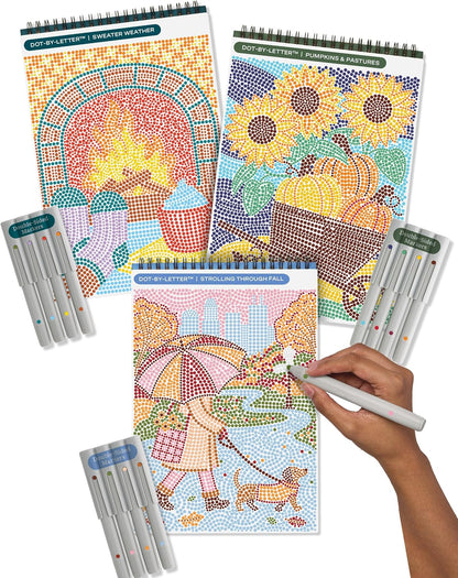 Lifelines FlowArt Mini Activity Pads, 3-Pack, Dot-by-Letter Coloring Books