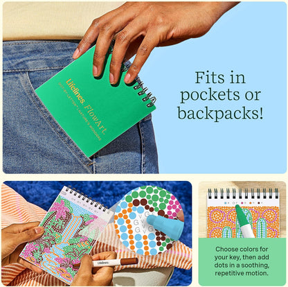 Lifelines FlowArt Mini Activity Pads, 3-Pack, Dot-by-Letter Coloring Books