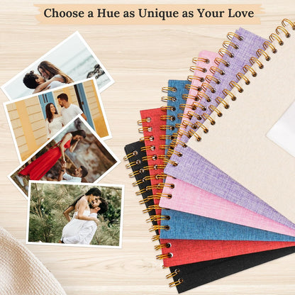 12"x12" Scrapbook Photo Album Linen Cover 40 Sheets 80 Pages White Paper