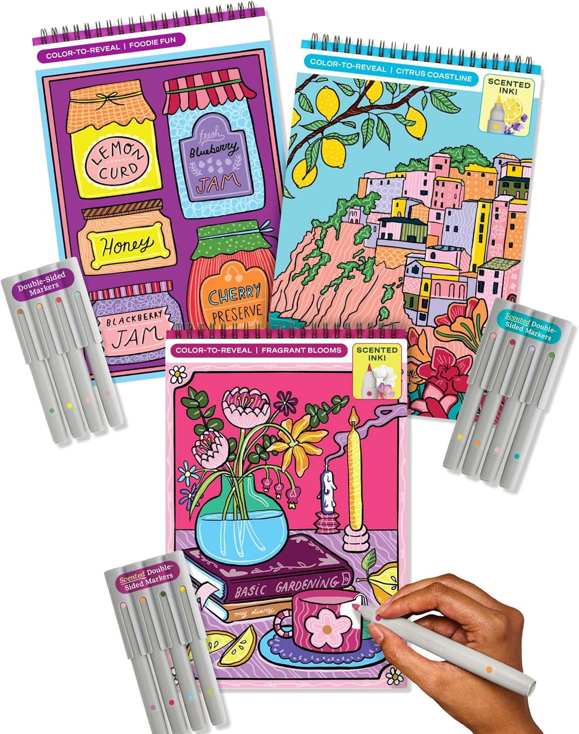 Lifelines FlowArt Mini Activity Pads, 3-Pack, Dot-by-Letter Coloring Books
