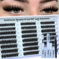Goddvenus Brown Wispy Eye Lash Clusters Kit Natural Cluster Eyelash Extensions Kit False Eyelash Clusters Fluffy DIY Individual Lash Extensions Kit C Curl