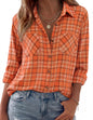 Zeagoo Womens Flannel Shirts Long Sleeve Button Down Casual Fall Plaid Top