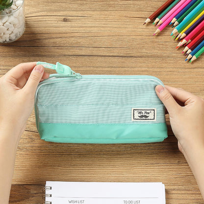 Mr. Pen- Wide-Opening Pencil Case, Triangle Design