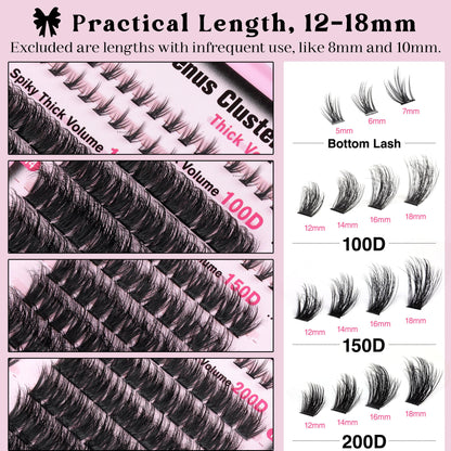 Goddvenus Pre-made Spikes Lash Clusters Wispy Manga Eyelash Clusters
