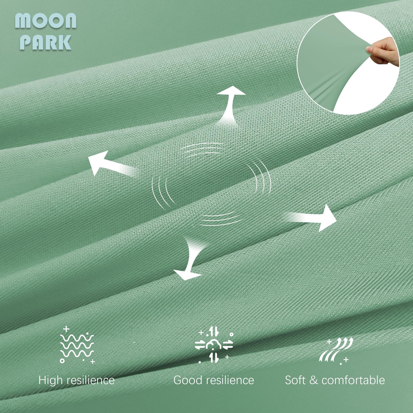 MOON PARK Pregnancy Pillows for Sleeping - U Shaped Full Body Maternity Pillow with Removable Cover - Support for Back, Legs, Belly, HIPS - 65 Inch - Aquamarine