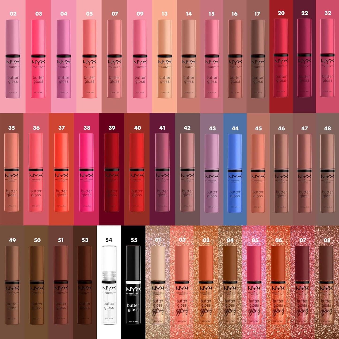 NYX PROFESSIONAL MAKEUP Butter Gloss, Non-Sticky Lip Gloss - Praline (Deep Nude)