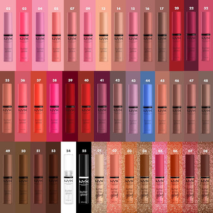 NYX PROFESSIONAL MAKEUP Butter Gloss, Non-Sticky Lip Gloss - Praline (Deep Nude)